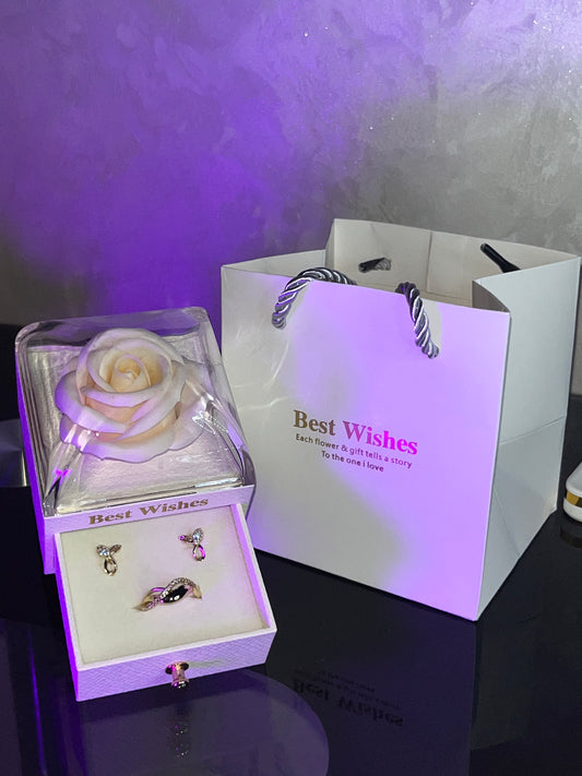 Bague et Boucles d’Oreilles white