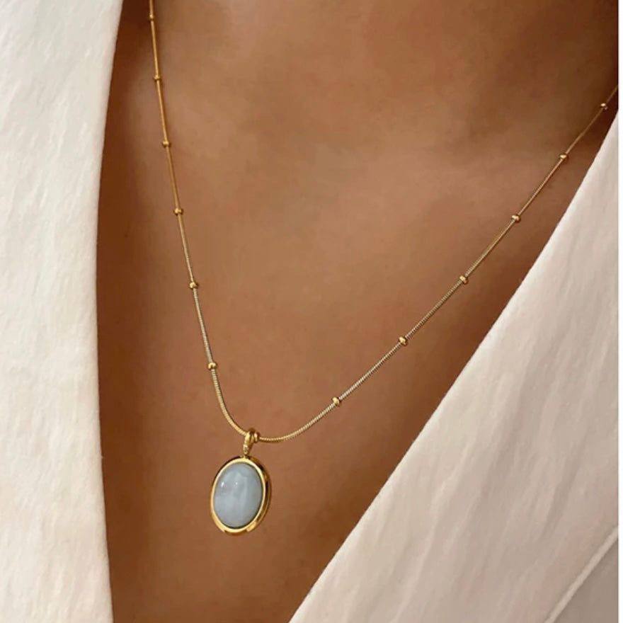 Pack collier + bracelet gratuit (bleu ciel)